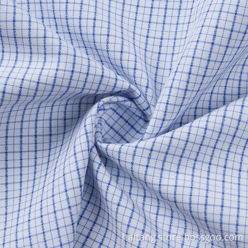 Check Polyester fabric Dobby Bamboo fabric Worker's Shirt